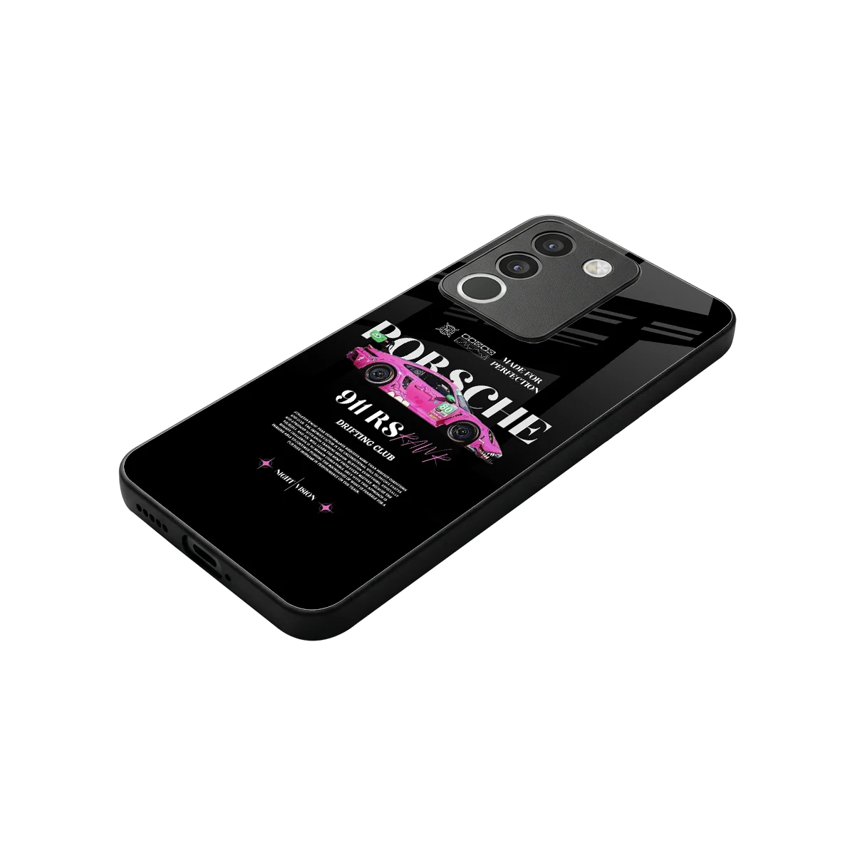 911 Drifting Club stylish phone case for vivo y200 5g | glossy glass and slim fit
