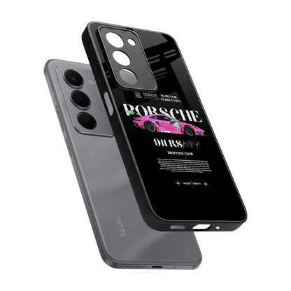 911 Drifting Club sleek redmi 15 5g cover with tempered glass back and TPU edges