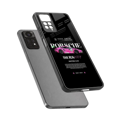 911 Drifting Club sleek redmi note 11 pro cover with tempered glass back and TPU edges