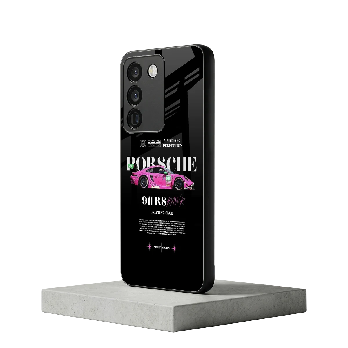 911 Drifting Club vivo y200 5g mobile cover | shockproof glass phone case