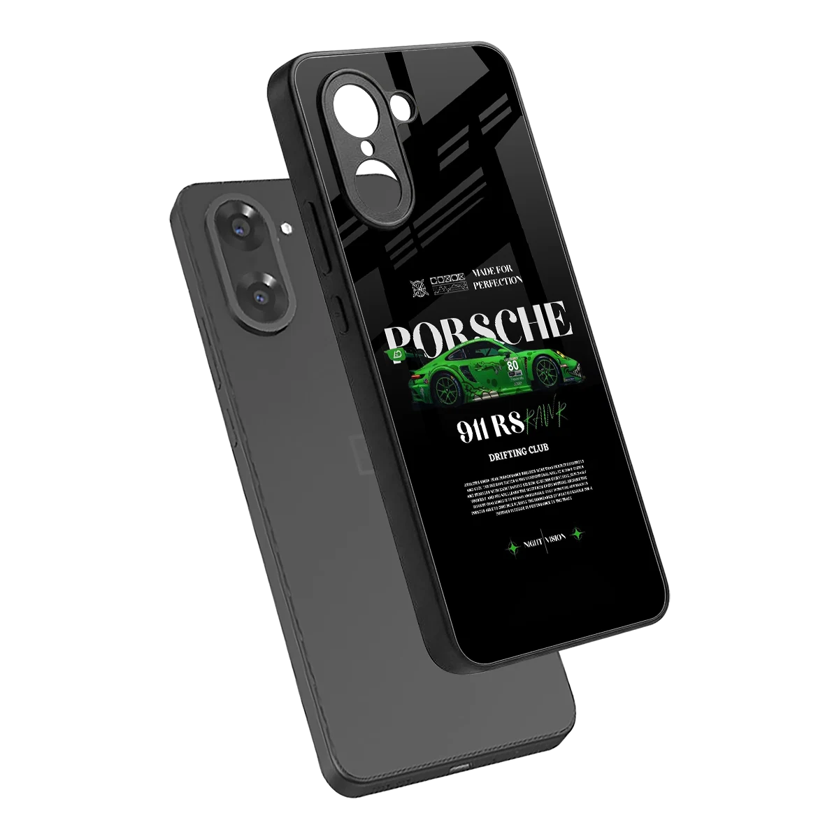 911 RS Drifting Club sleek oneplus nord ce5 5g cover with tempered glass back and TPU edges