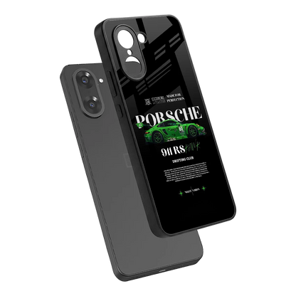 911 RS Drifting Club sleek oneplus nord ce5 5g cover with tempered glass back and TPU edges