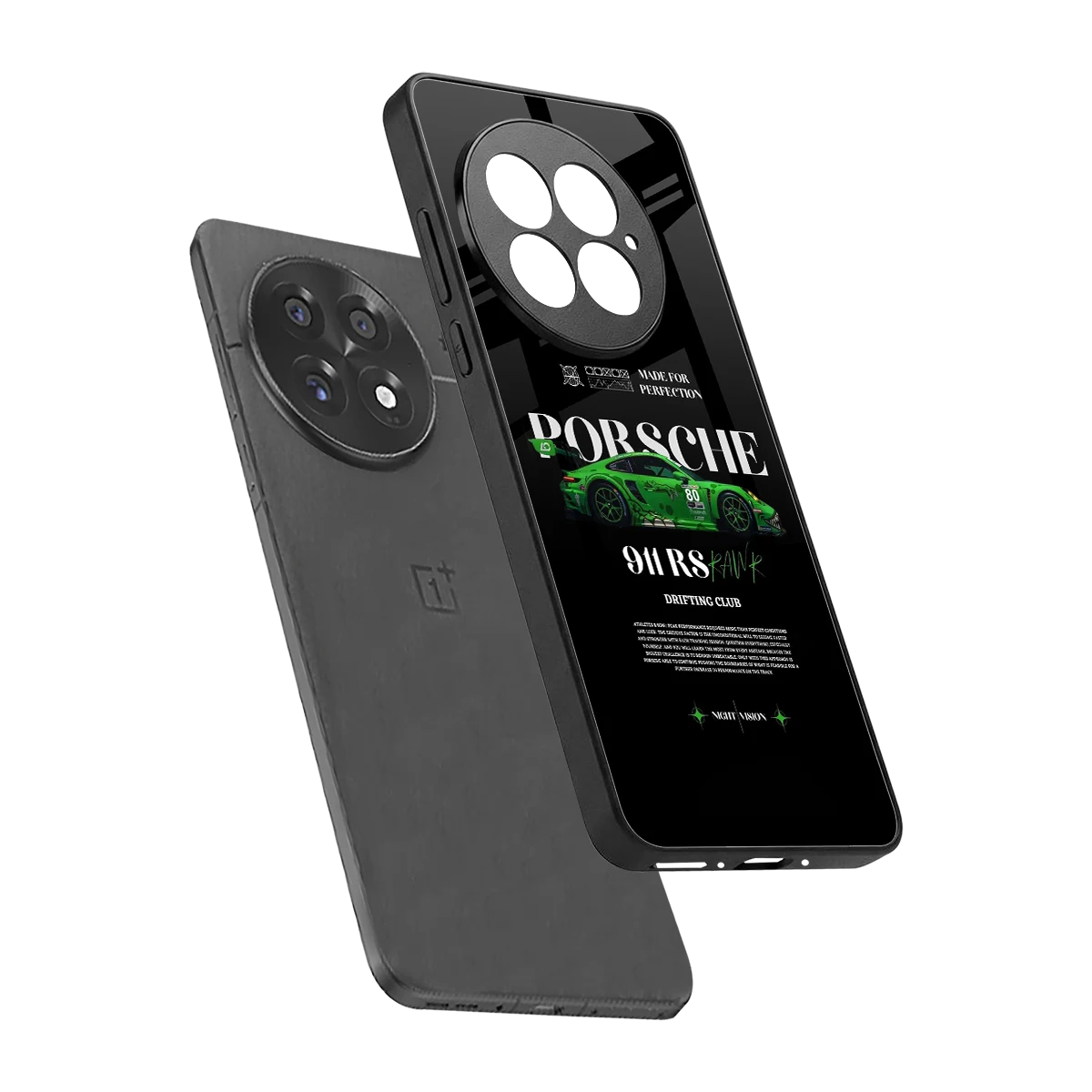 911 RS Drifting Club sleek oneplus 13 cover with tempered glass back and TPU edges