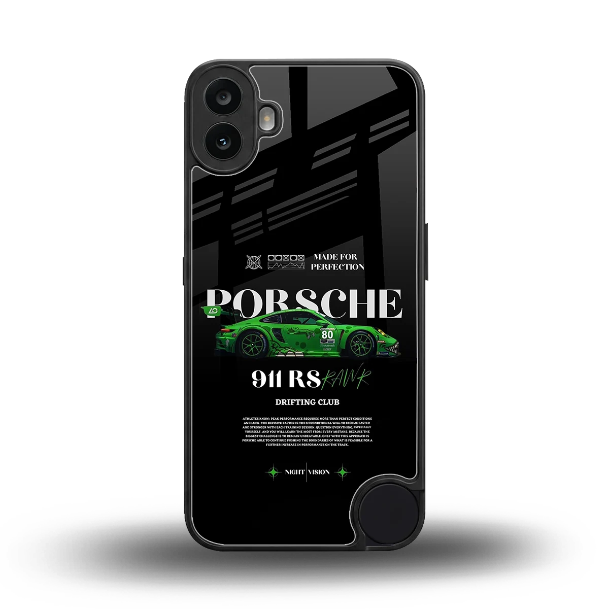 911 RS Drifting Club back phone cover | glass case for cmf nothing phone 1