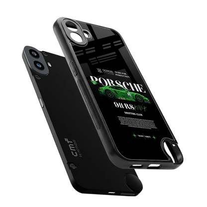 911 RS Drifting Club sleek cmf nothing phone 1 cover with tempered glass back and TPU edges