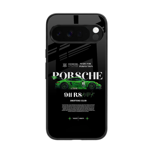 911 RS Drifting Club back phone cover | glass case for google pixel 10 pro xl