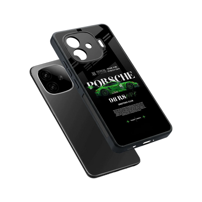 911 RS Drifting Club sleek iqoo neo 10r 5g cover with tempered glass back and TPU edges