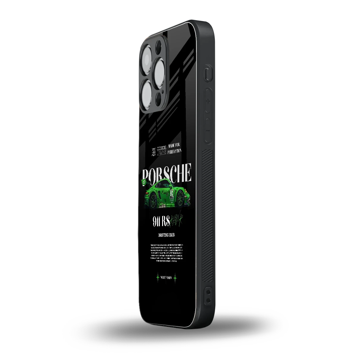 911 RS Drifting Club iphone 14 pro max mobile cover | shockproof glass phone case