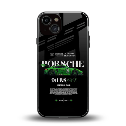 911 RS Drifting Club back phone cover | glass case for iphone 13