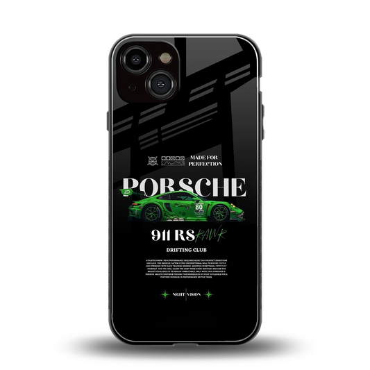 911 RS Drifting Club back phone cover | glass case for iphone 13