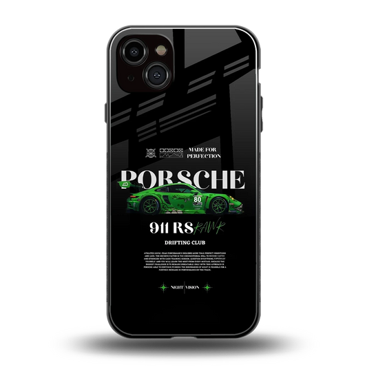 911 RS Drifting Club back phone cover | glass case for iphone 14 plus