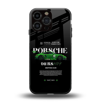 911 RS Drifting Club back phone cover | glass case for iphone 15 pro max