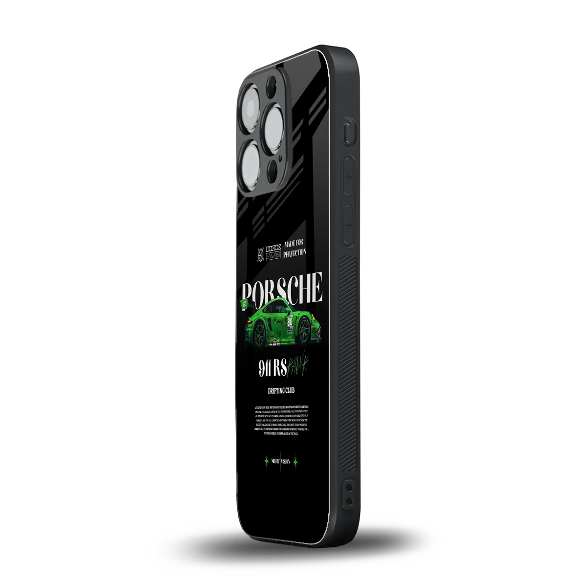 911 RS Drifting Club iphone 15 pro mobile cover | shockproof glass phone case