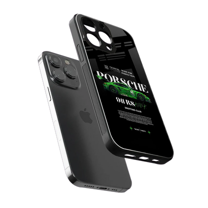 911 RS Drifting Club sleek iphone 16 pro max cover with tempered glass back and TPU edges