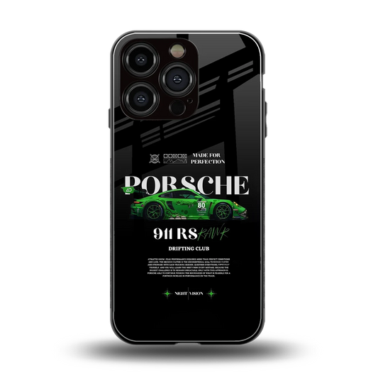 911 RS Drifting Club back phone cover | glass case for iphone 16 pro