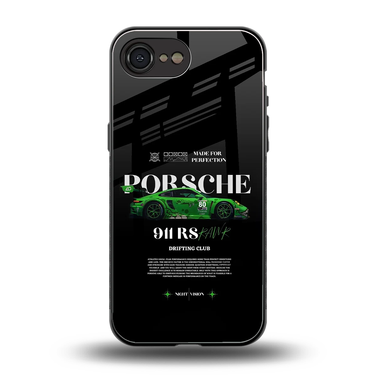 911 RS Drifting Club back phone cover | glass case for iphone 16e