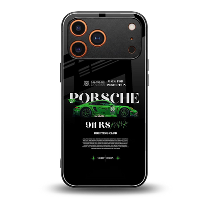 911 RS Drifting Club back phone cover | glass case for iphone 17 pro