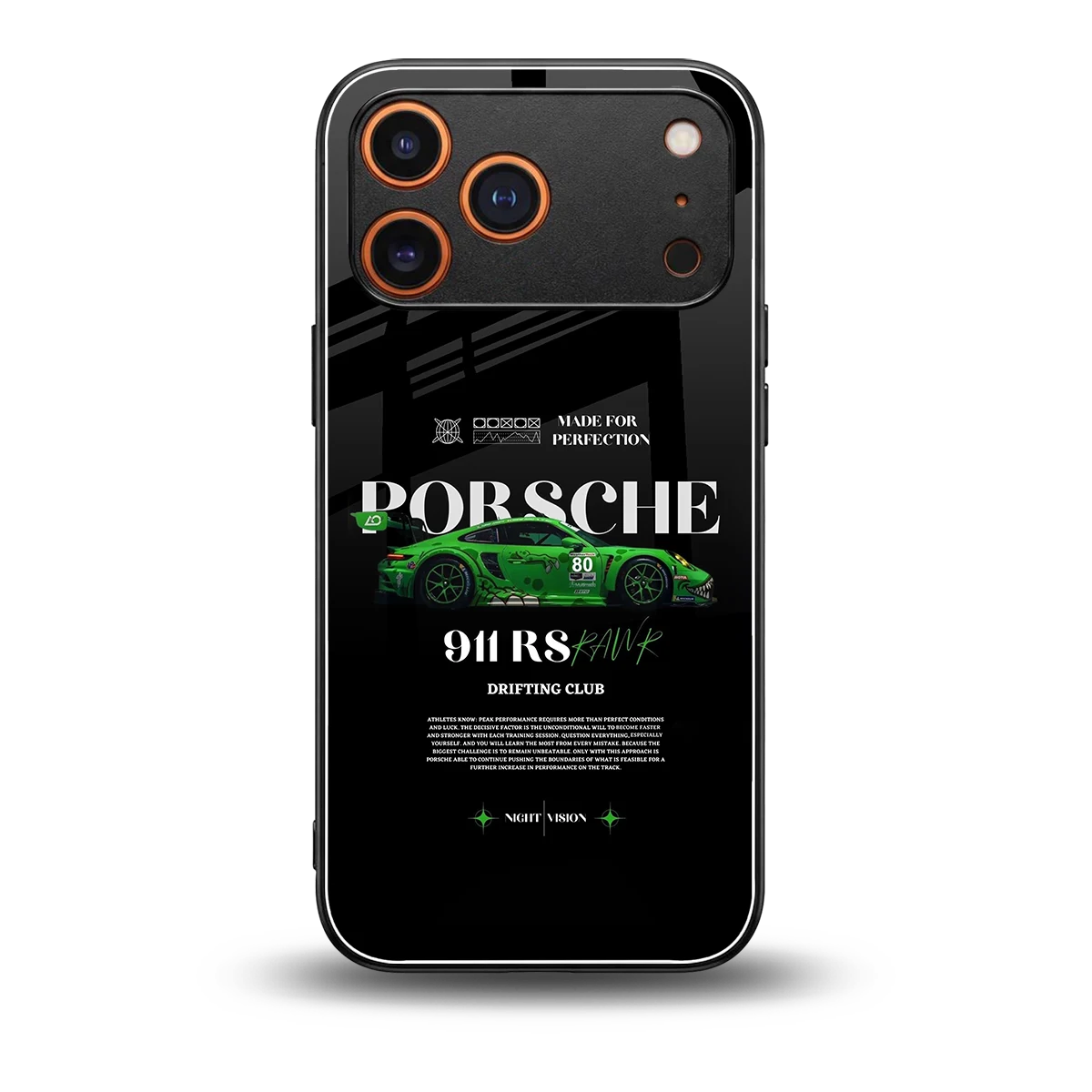 911 RS Drifting Club back phone cover | glass case for iphone 17 pro max