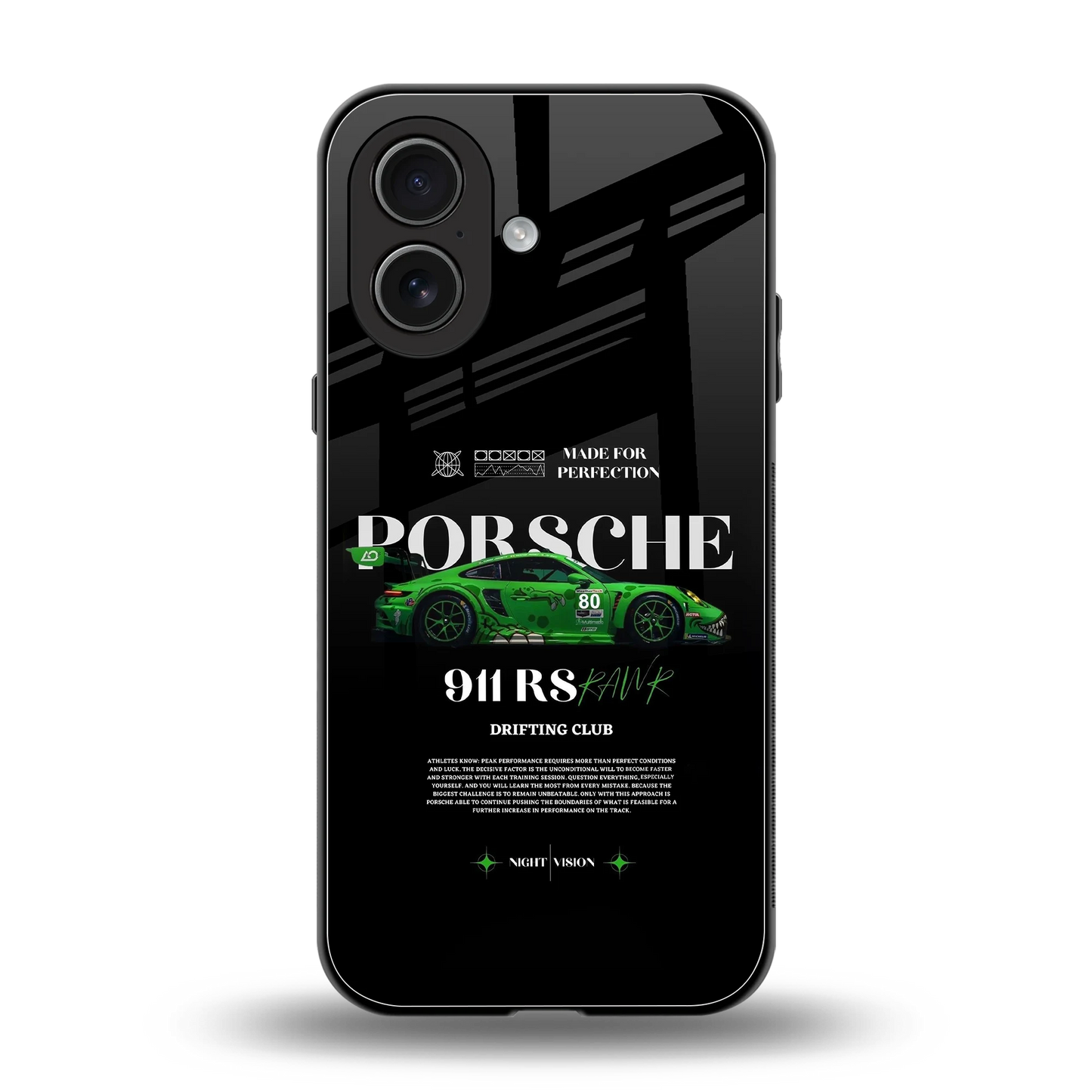 911 RS Drifting Club back phone cover | glass case for iphone 17
