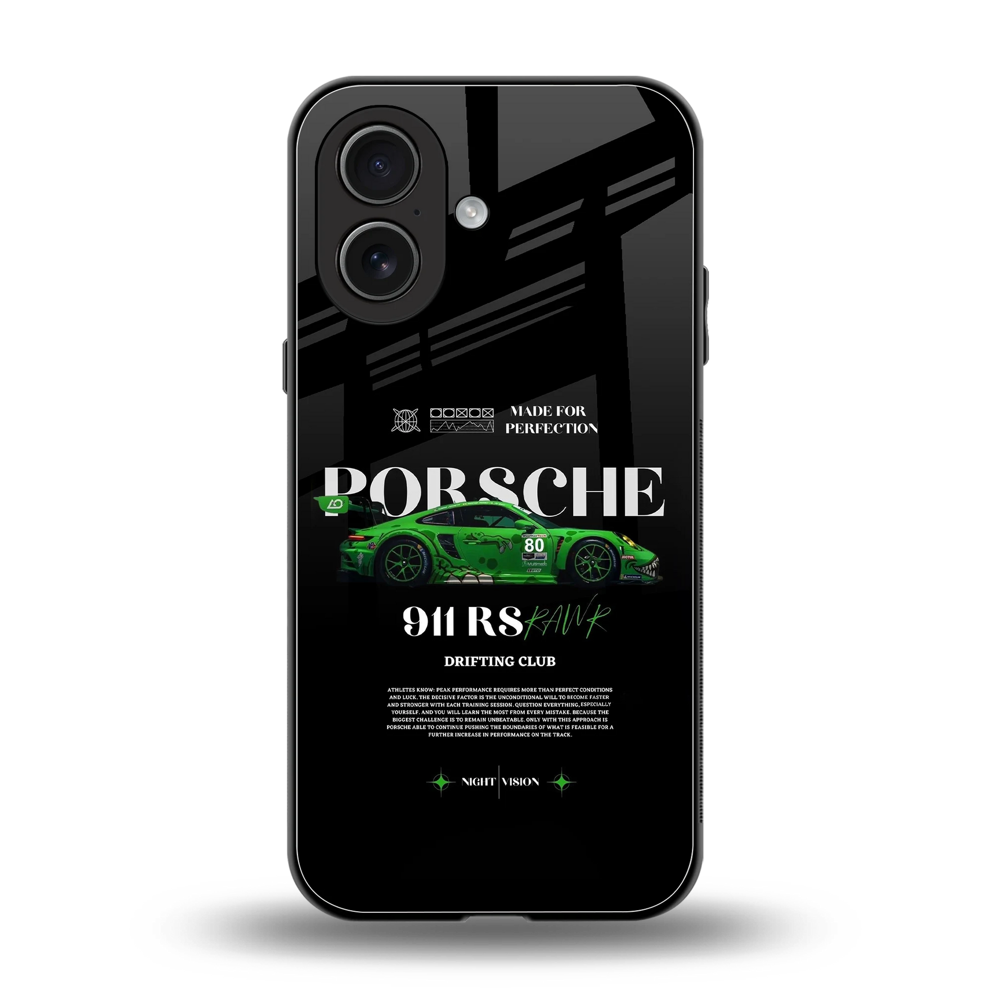 911 RS Drifting Club back phone cover | glass case for iphone 17