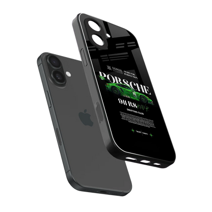 911 RS Drifting Club sleek iphone 17 cover with tempered glass back and TPU edges