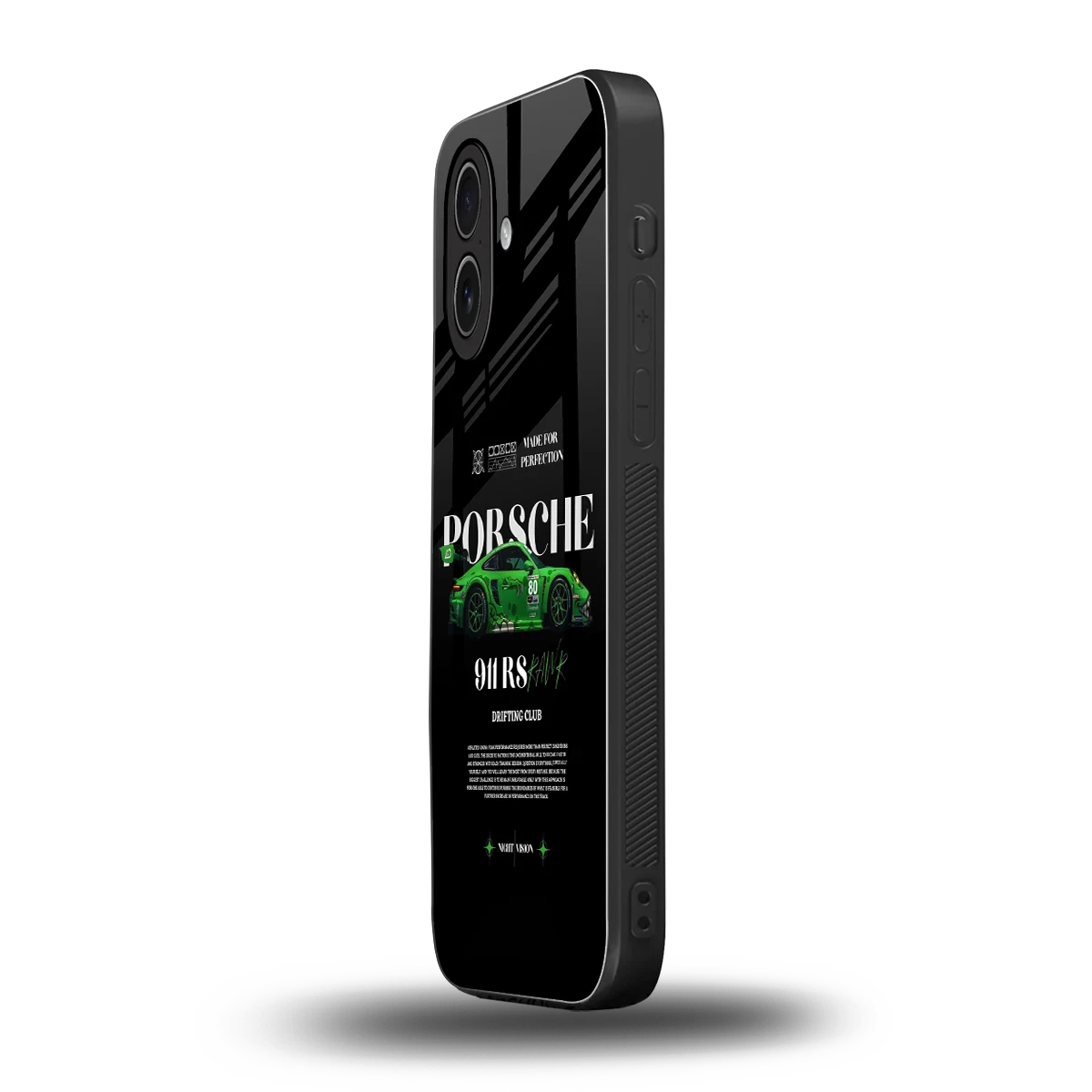 911 RS Drifting Club iphone 17 mobile cover | shockproof glass phone case