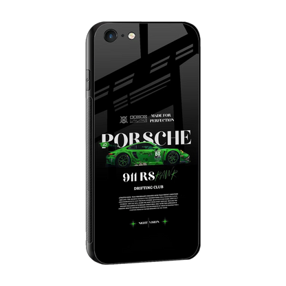 911 RS Drifting Club sleek iphone 6s cover with tempered glass back and TPU edges