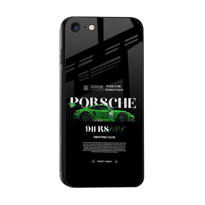 911 RS Drifting Club sleek iphone 8 cover with tempered glass back and TPU edges