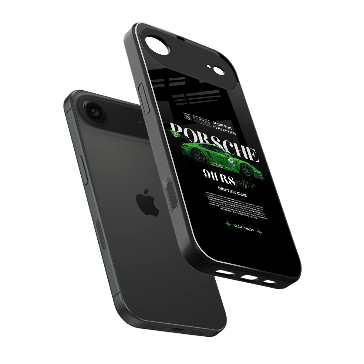 911 RS Drifting Club sleek iphone air cover with tempered glass back and TPU edges
