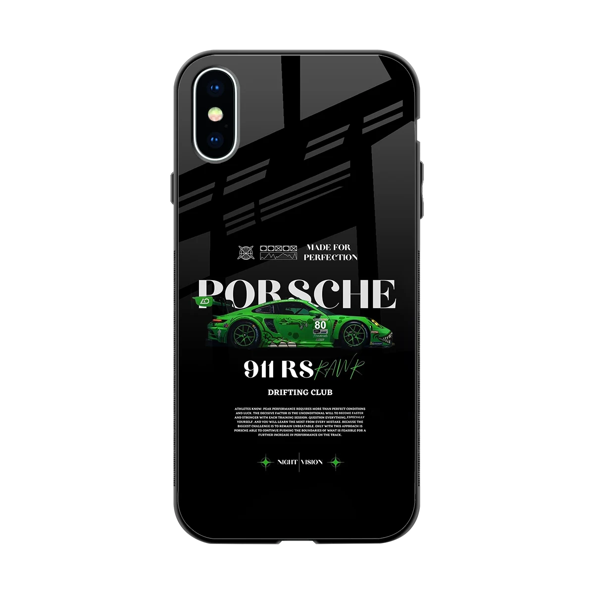 911 RS Drifting Club back phone cover | glass case for iphone x