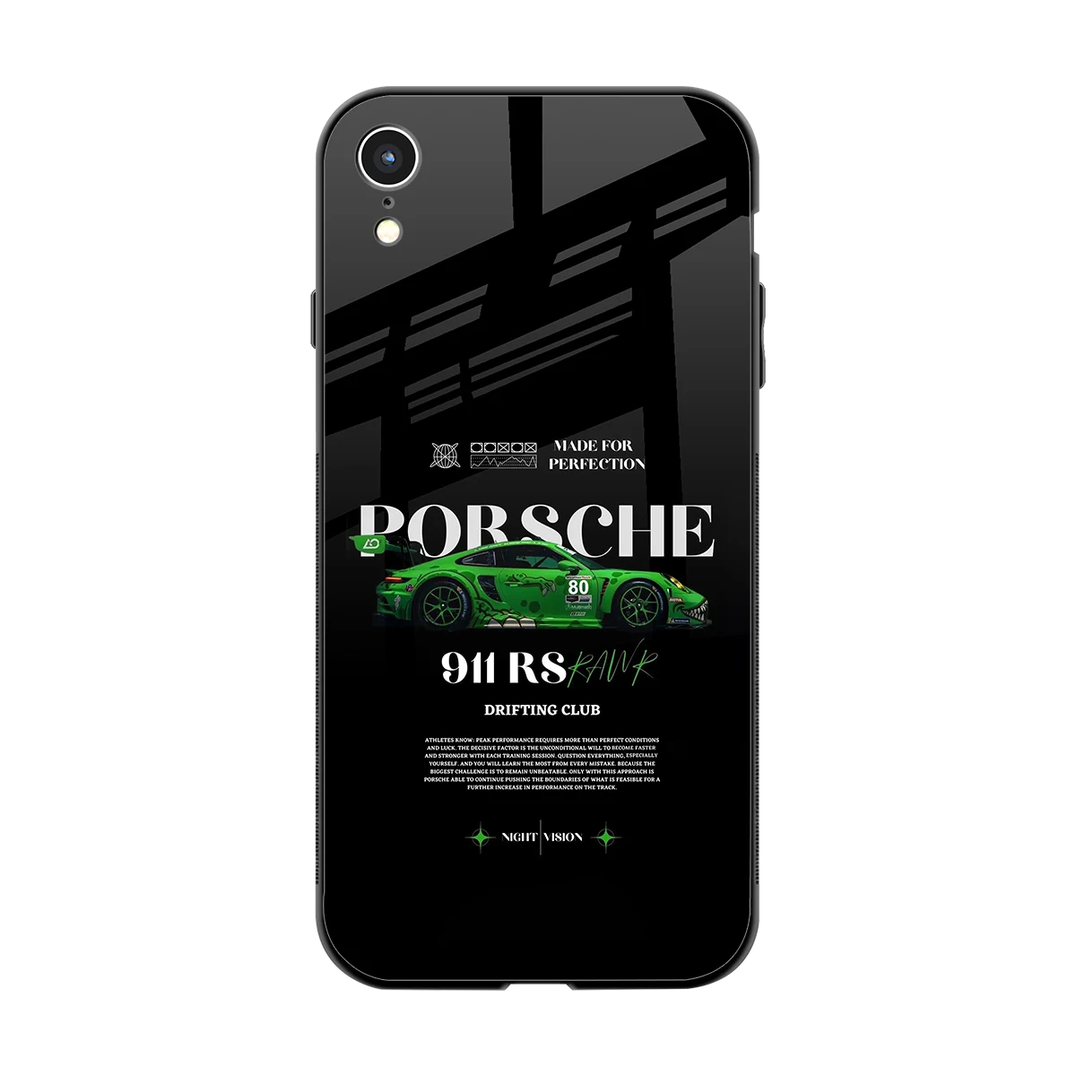 911 RS Drifting Club back phone cover | glass case for iphone xr