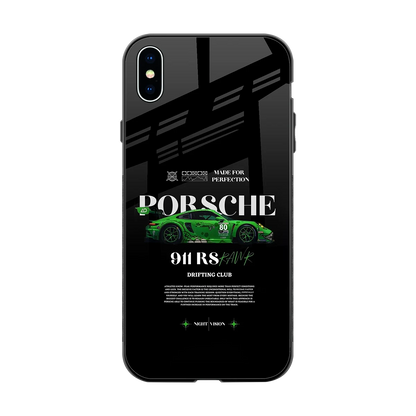 911 RS Drifting Club back phone cover | glass case for iphone xs max