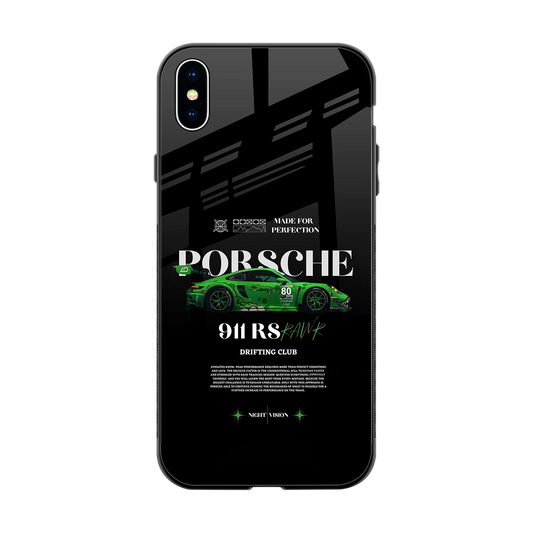 911 RS Drifting Club back phone cover | glass case for iphone xs max