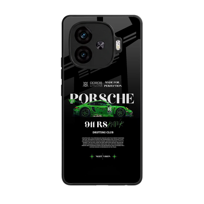 911 RS Drifting Club back phone cover | glass case for iqoo neo 10r 5g