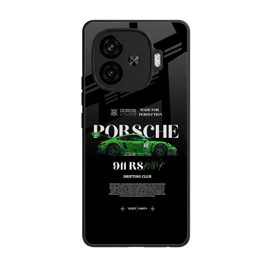 911 RS Drifting Club back phone cover | glass case for iqoo neo 10r 5g