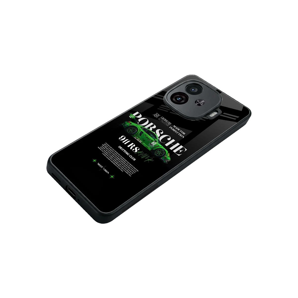 911 RS Drifting Club stylish phone case for iqoo neo 10r 5g | glossy glass and slim fit