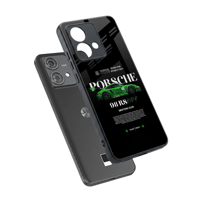 911 RS Drifting Club sleek motorola edge 40 neo 5g cover with tempered glass back and TPU edges