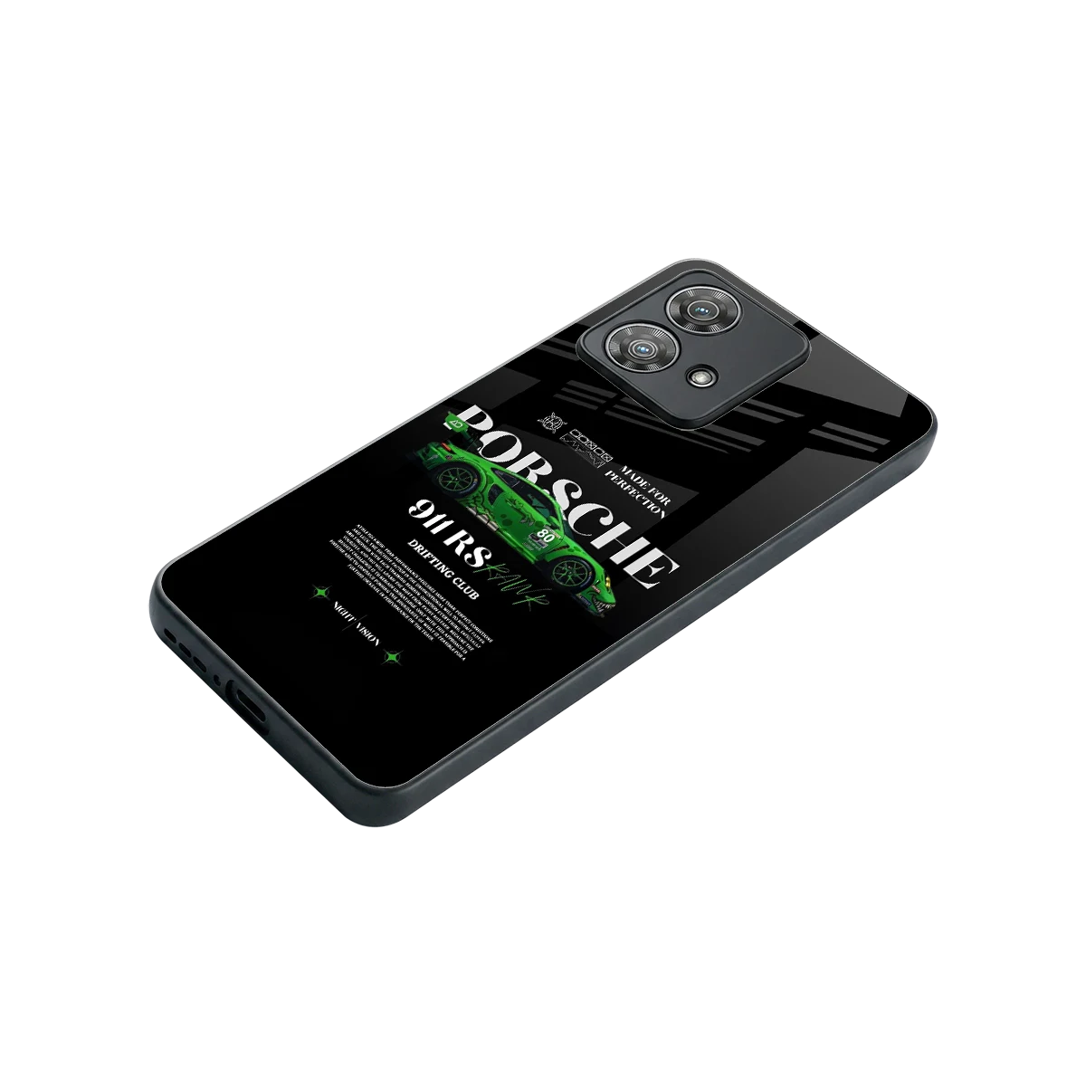 911 RS Drifting Club stylish phone case for motorola edge 40 neo 5g | glossy glass and slim fit