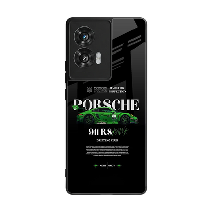 911 RS Drifting Club back phone cover | glass case for motorola edge 50 fusion