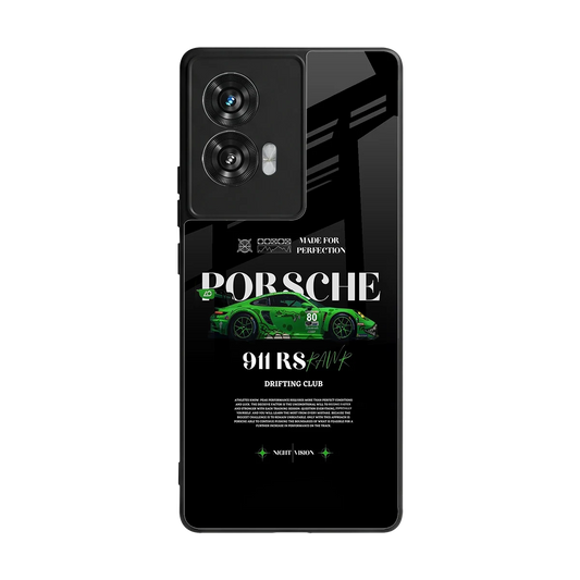 911 RS Drifting Club back phone cover | glass case for motorola edge 50 fusion