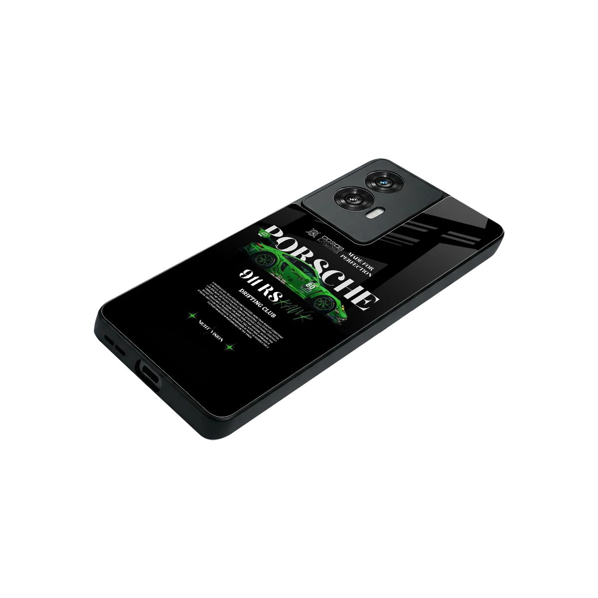 911 RS Drifting Club stylish phone case for motorola edge 50 fusion | glossy glass and slim fit