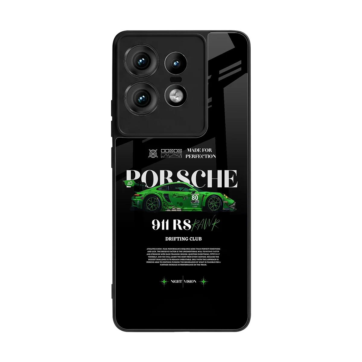 911 RS Drifting Club back phone cover | glass case for motorola edge 50 pro