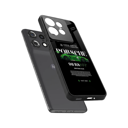 911 RS Drifting Club sleek motorola edge 50 pro cover with tempered glass back and TPU edges