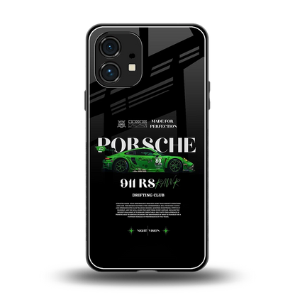 911 RS Drifting Club back phone cover | glass case for nothing phone 1