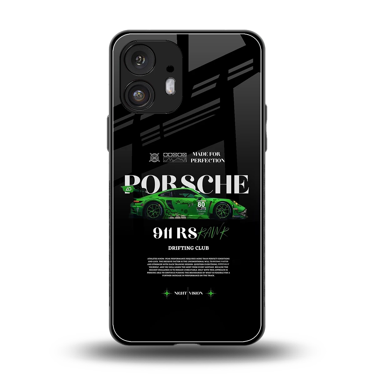 911 RS Drifting Club back phone cover | glass case for nothing phone 2