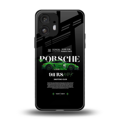 911 RS Drifting Club back phone cover | glass case for nothing phone 2