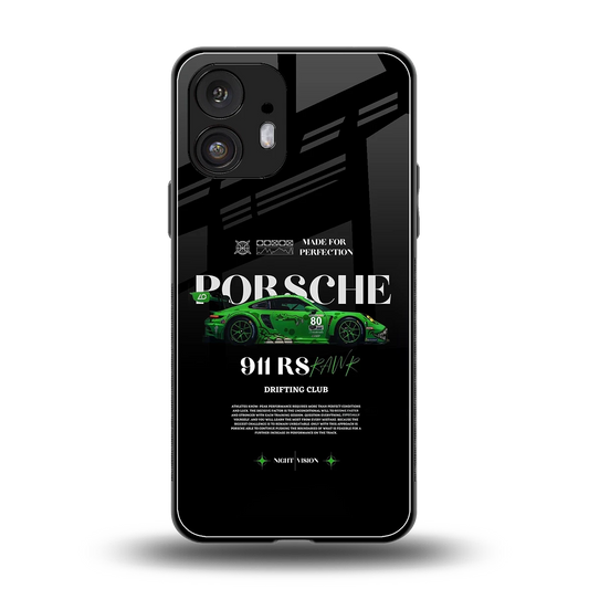 911 RS Drifting Club back phone cover | glass case for nothing phone 2