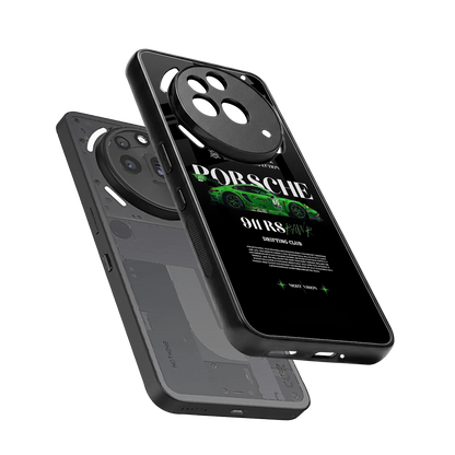 911 RS Drifting Club sleek nothing phone 3a pro cover with tempered glass back and TPU edges