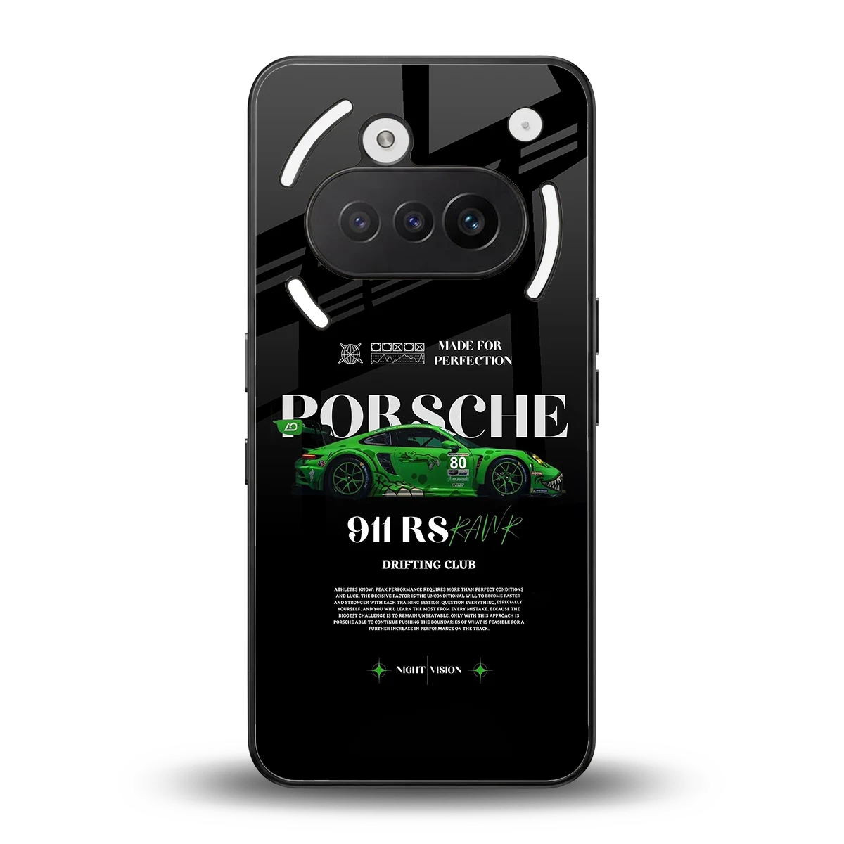 911 RS Drifting Club back phone cover | glass case for nothing phone 3a