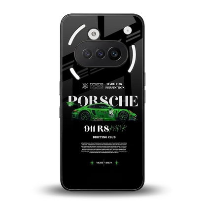 911 RS Drifting Club back phone cover | glass case for nothing phone 3a
